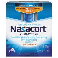 Nasacort Nasal Spray, Allergy 24 Hr, Multi-Symptom, Non-Drowsy, Original Prescription Strength, 55 mcg, 0.57 Fluid ounce