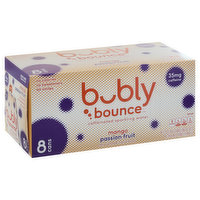 Bubly Bounce Sparkling Water, Caffeinated, Mango Passion Fruit, 8 Pack, 96 Fluid ounce