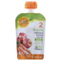 WILD HARVEST Baby Food, Apple & Carrots, Organic, 2 - 6 months & Up, 3.5 Ounce