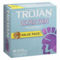 Trojan Condoms, Ultra Thin, Value Pack, 36 Each
