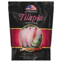 Great American Seafood Tilapia, Skinless, Fillets, 16 Ounce