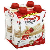 Premier Protein High Protein Shake, Strawberries & Cream, 4 Pack, 4 Each