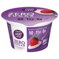 Dannon Light + Fit Yogurt, Zero Sugar, Strawberry Flavored, 5.3 Ounce