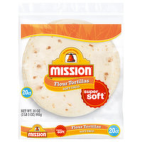 Mission Flour Tortillas, Soft Taco, Super Soft, 20 Each