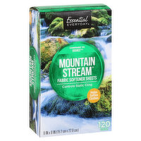 Essential Everyday Fabric Softener Sheets, Mountain Stream, 120 Each