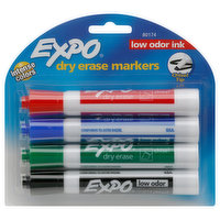 Expo Markers, Dry Erase, Chisel Tip, 4 Each