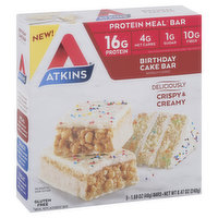 Atkins Protein Meal Bar, Birthday Cake, 5 Each