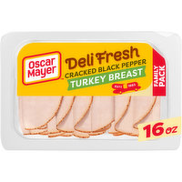 Oscar Mayer Cracked Black Pepper Turkey Breast Sliced Lunch Meat Family Size, 16 Ounce