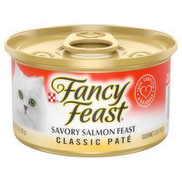 Fancy Feast Grain Free Pate Wet Cat Food, Classic Pate Savory Salmon Feast, 3 Ounce