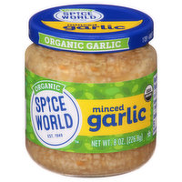 Spice World Garlic, Minced, Organic, 8 Ounce