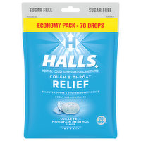 Halls Cough Drops, Sugar Free, Mountain Menthol Flavor, Economy Pack, 70 Each