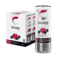 CELSIUS Sparkling Wild Berry, Essential Energy Drink, 4 Each