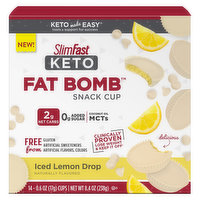 SlimFast Keto Fat Bomb Snack Cups, Iced Lemon Drop, 14 Each