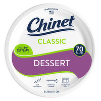 Chinet Classic Paper Dessert Plate 6 3/4in (70 Count), 70 Each