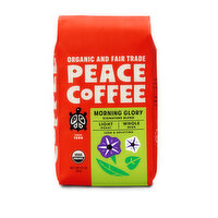 Peace Coffee Organic Whole Bean Coffee, Morning Glory, Light Roast, 12 Ounce