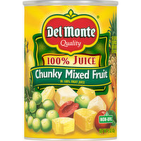 Del Monte Mixed Fruit, 100% Juice, Chunky, 15 Ounce