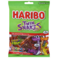 Haribo Gummi Candy, Sweet & Sour, Twin Snakes, Share Size, 8 Ounce