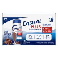 Ensure Plus Nutrition Shake, Milk Chocolate, 16 Pack, 16 Each