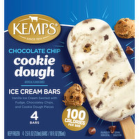 Kemps Chocolate Chip Cookie Dough Ice Cream Bars, 4 Each