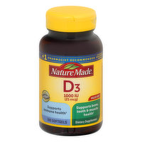 Nature Made D3, 1000 IU, Softgels, Value Size, 180 Each