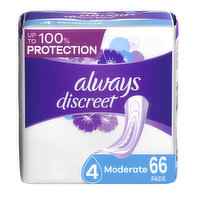 Always Discreet Discreet Always Discreet Pads, Moderate Absorbency, Regular Length, 66 Count, 66 Each