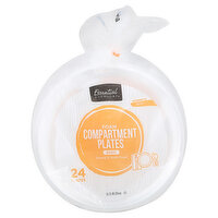 Essential Everyday Compartment Plates, Foam, Basic, 10.25 Inch, 24 Each