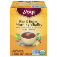 Yogi Herbal Tea, Rich & Robust, Morning Vitality, Tea Bags, 16 Each