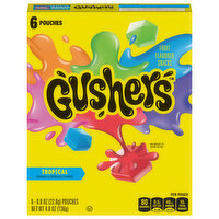 Gushers Fruit Flavored Snacks, Tropical, 6 Each