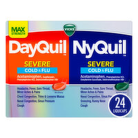 Vicks Severe Vicks DayQuil & NyQuil SEVERE Cold & Flu LiquiCap Medicine, 24ct, 24 Each