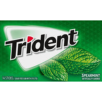 Trident Gum, Sugar Free, Spearmint, 14 Each