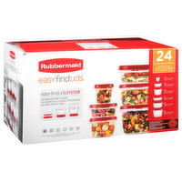 Rubbermaid Easy Find Lids Containers + Lids, 24 Each