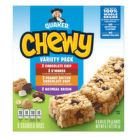 Quaker Chewy Granola Bars, Variety Pack, 8 Pack, 8 Each