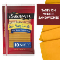 SARGENTO Sargento® Sliced Extra Sharp Natural Cheddar Cheese, 10 slices, 7 Ounce