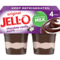 Jell-O Original Chocolate Vanilla Swirls Ready-to-Eat Pudding Cups Snack