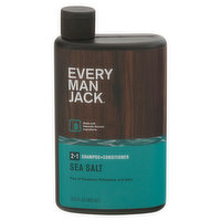 Every Man Jack Shampoo + Conditioner, Sea Salt, 2 in 1, 13.5 Fluid ounce