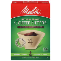 Melitta  Natural Brown Coffee Filters, 100 Each