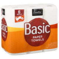 Essential Everyday Basic Paper Towels, Multi-Size, 2 Ply, 6 Each