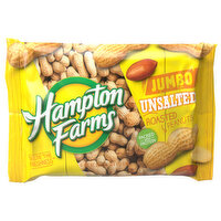 Hampton Farms Peanuts, Roasted, Unsalted, Jumbo, 24 Ounce