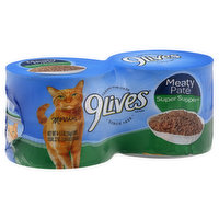 9 LIVES Cat Food, Meaty Pate, 4 Each