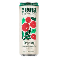 Zevia Black Tea, Organic, Sweetened, Raspberry, 12 Fluid ounce