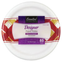 Essential Everyday Paper Plates, Designer, 8.62 Inch, 85 Each