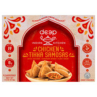 Deep Indian Kitchen Chicken Tikka Samosas, Medium Spice, 8 Each