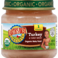 Earth's Best Baby Food, Turkey & Turkey Broth, 1 (4+ Months), 2.5 Ounce