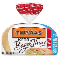 Thomas' Bagel Thins Plain Bagels, 8 Each