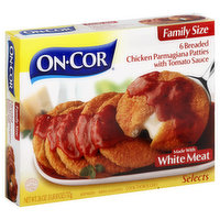 On-Cor Selects Breaded Chicken Parmagiana Patties, with Tomato Sauce, Family Size, 6 Each