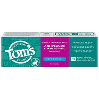 Tom's Toothpaste, Peppermint, Antiplaque & Whitening, 4.5 Ounce