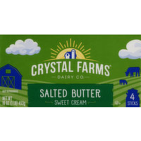 Crystal Farms Butter, Salted, 4 Each