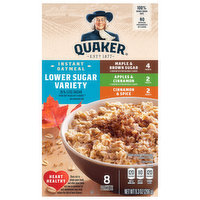 Quaker Instant Oatmeal, Lower Sugar Variety, 8 Each