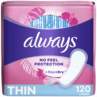 Always Daily Liners Daily Liners, Regular Absorbency, Unscented, 120 Each