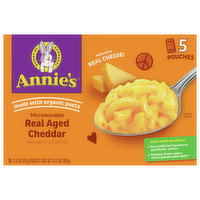 Annie's Macaroni & Cheese, Real Aged Cheddar, Microwavable, 5 Each